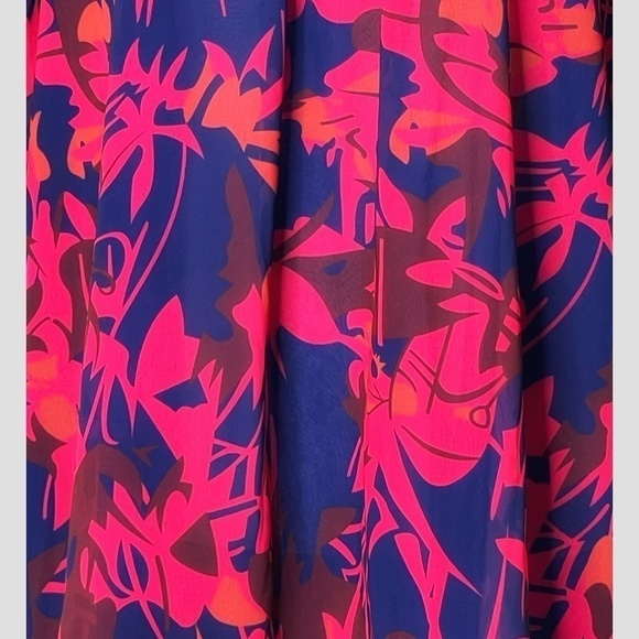 Baluoke Swing Trapeze Mini Dress Floral Long Sleeve Lightweight Lined Size Small - Picture 6 of 9